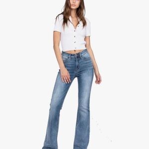 Judy Blue Trouser Flare Mid-Rise Jeans Women’s Size 9/29 JB82163MD Stretch Denim